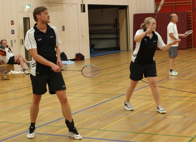 Badmintonspieler im Training