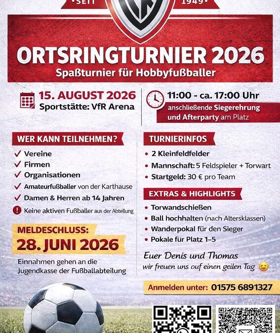 VfR Ortsringturnier 2026 – Spaß für Hobbyfußballer